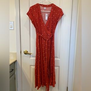 Red Polka Dot Wrap Dress